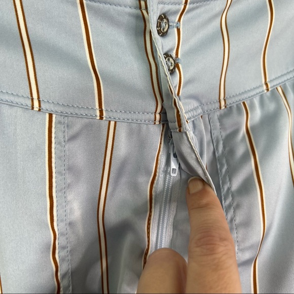 Hello Nite! Revolve Satin Pinstripe Pajama Pants w/ Ankle Ties & Pockets Size S - Picture 7 of 9